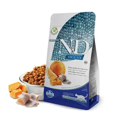 N&D Ocean Pumpkin Ringa Balıklı Portakallı Kedi Maması 1,5 Kg