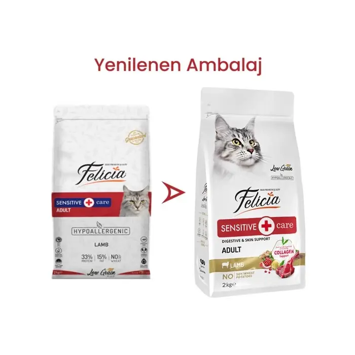 Felicia Az Tahıllı HypoAllergenic Kuzu Etli Yetişkin Kedi Maması 2 Kg