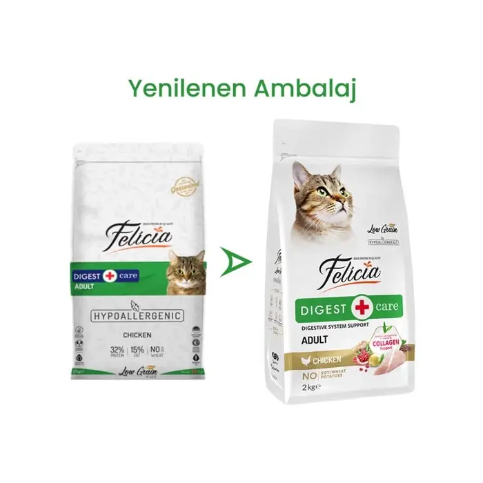 Felicia Az Tahıllı Yetişkin Tavuklu HypoAllergenic Kedi Maması 2 Kg