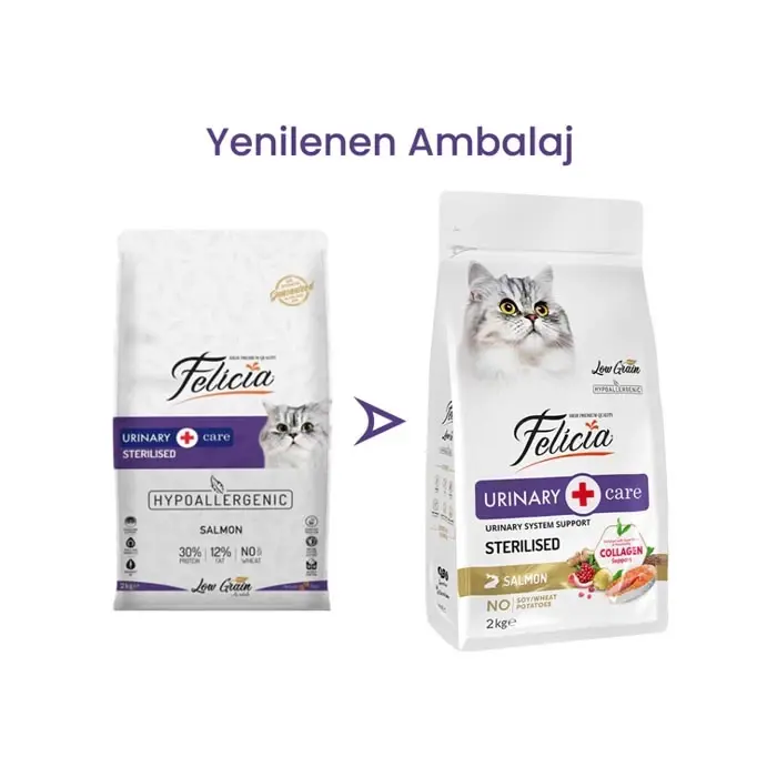 Felicia Az Tahıllı Sterilised Somonlu HypoAllergenic Kedi Maması 2 Kg