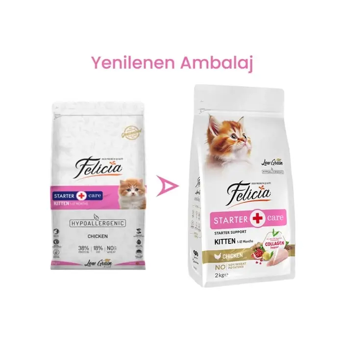 Felicia Az Tahıllı Yavru Tavuklu HypoAllergenic Kedi Maması 2 Kg