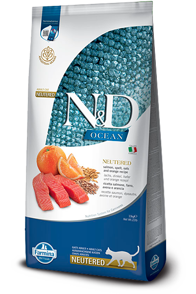 N&D Ocean Somon , Portakallı , kılçıksız Buğday Kısır Açık Kedi Maması 1 kg