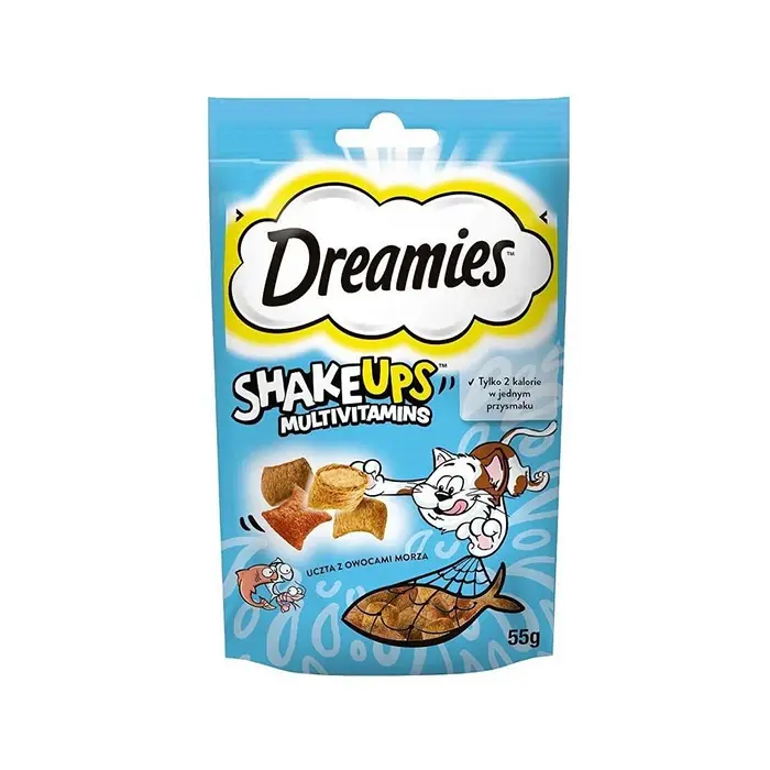 Dreamies ShakeUps Seafood Balıklı ve Karidesli Kedi Ödül Bisküvisi 55gr