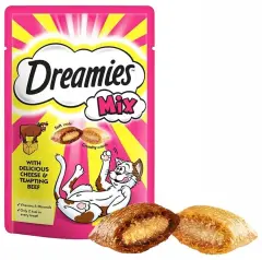 Dreamies Mix İç Dolgulu Sığır Etli ve Peynirli Kedi Ödül Bisküvisi 60gr
