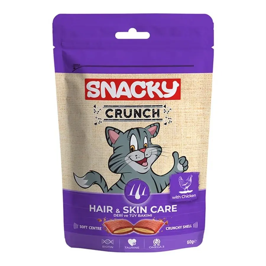 Snacky Crunch Hair Skin Care Tavuklu Kedi Ödül Maması 60g
