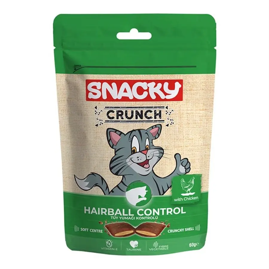 Snacky Crunch Hairball Control Tavuklu Kedi Ödül Maması 60g