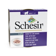 Schesir Jelly Ton Balıklı ve Sığır Etli Jöleli Kedi Konservesi 85 Gr