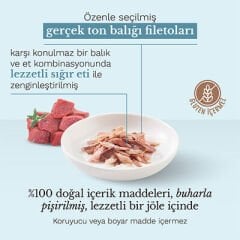 Schesir Jelly Ton Balıklı ve Sığır Etli Jöleli Kedi Konservesi 85 Gr