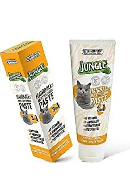 Jungle Anti Hairball ve Multivitamin Deri ve Tüy Sağlığı Destekleyici Kedi Malt Macunu 75 ml
