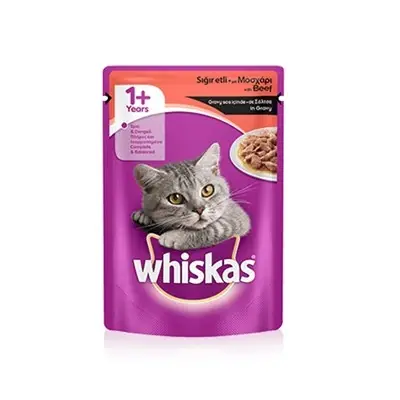 Whiskas Pouch Gravy Soslu Sığır Etli Yaş Kedi Maması 100 g