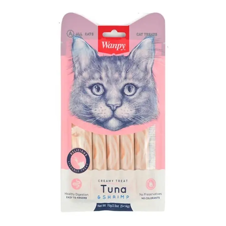 Wanpy Ton Balığı Karides Likit Kedi Ödülü 5x14 gr