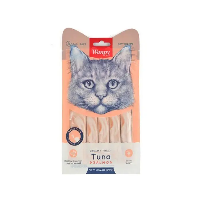 Wanpy Ton Balığı Somon Likit Kedi Ödülü 5x14 gr