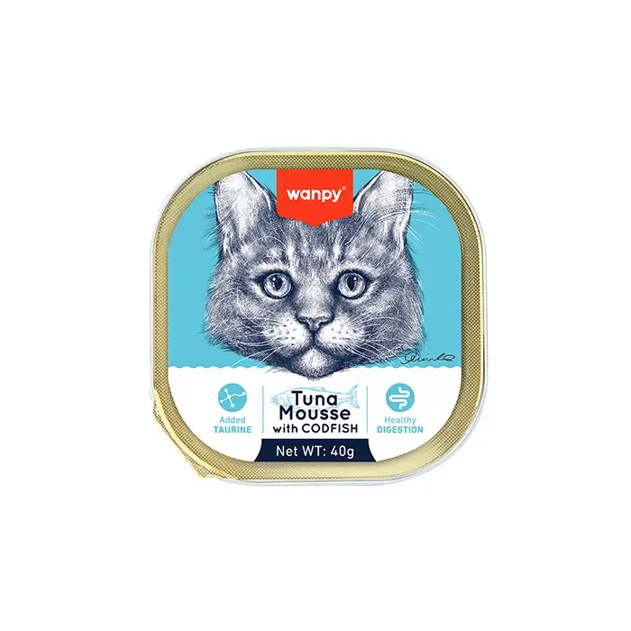 Wanpy Alutray Ton Balıklı ve Morina Balıklı Yaş Kedi Maması 6x40gr