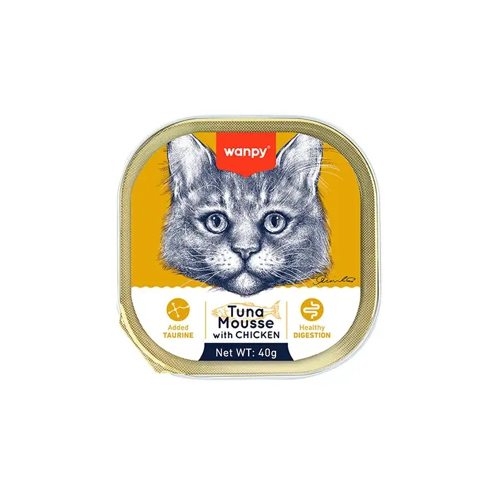 Wanpy Alutray Ton Balıklı ve Tavuklu Yaş Kedi Maması 6x40gr