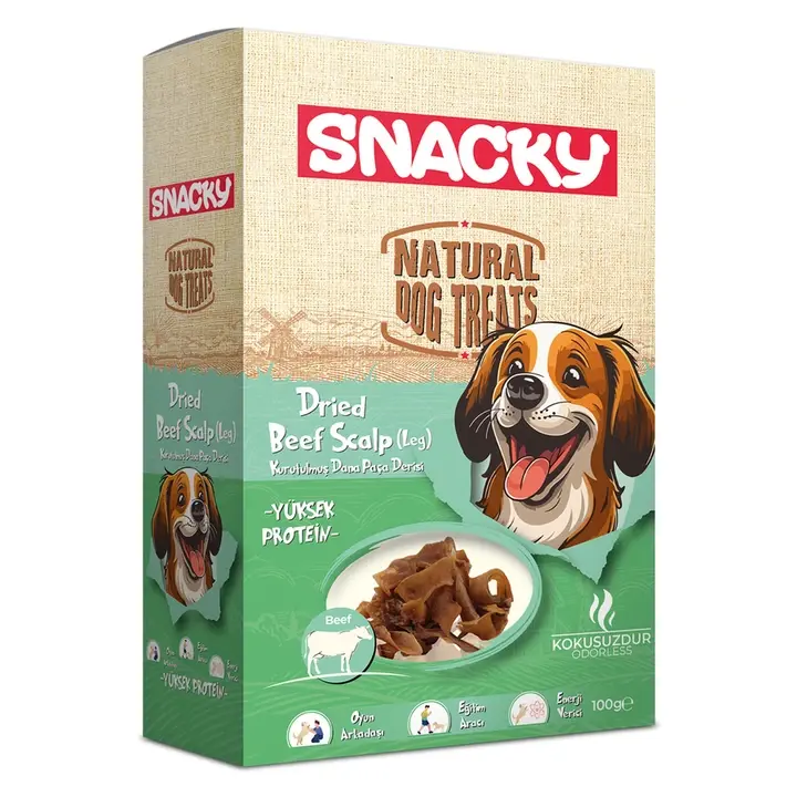 Snacky Kurutulmuş Dana Paça Derisi Köpek Ödülü 100 Gr