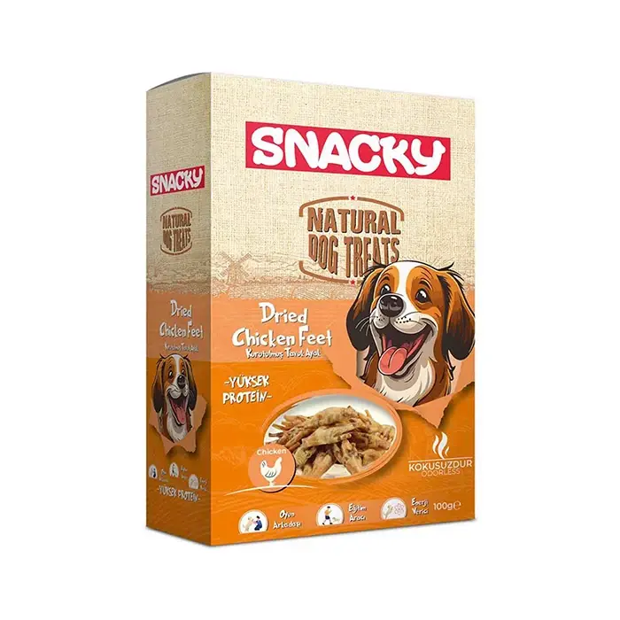 Snacky Kurutulmuş Tavuk Ayak Köpek Ödülü 100 Gr