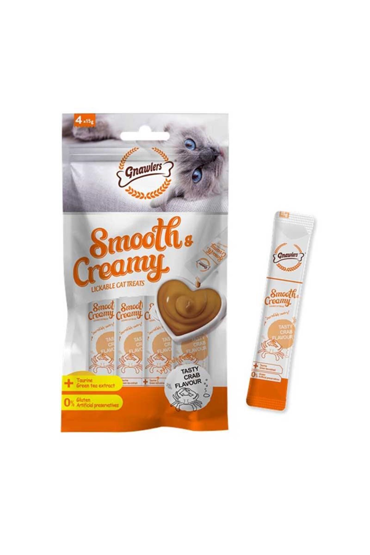 Gnawlers Ton Balığı ve Yengeçli Krema Kedi Ödül Maması 4x15gr