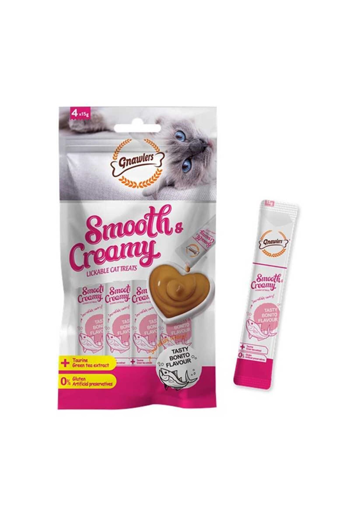 Gnawlers Balıklı ve Tavuklu Krema Kedi Ödül Maması 4x15gr