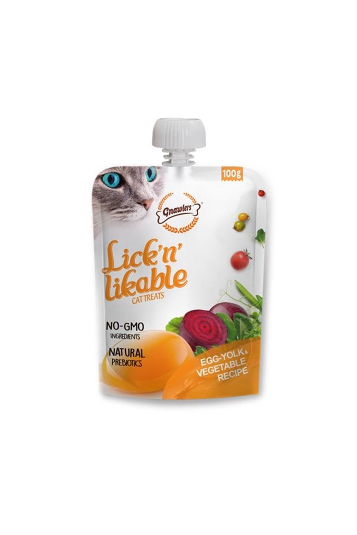 Gnawlers Yumurta Sarısı ve Sebzeli Krema Kedi Ödül Maması 100gr
