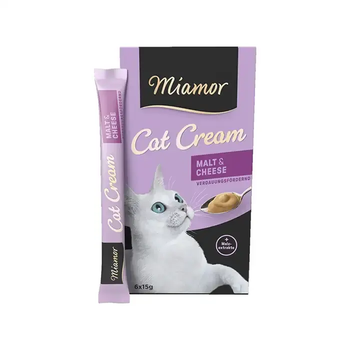 Miamor Cream Malt Peynirli Tamamlayıcı Ek Besin ve Kedi Ödülü 6x15 Gr