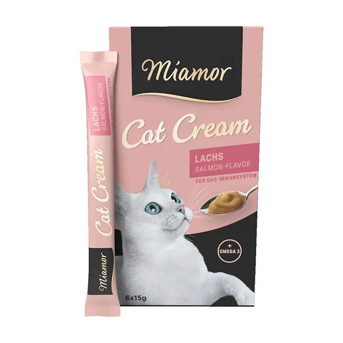 Miamor Cream Lachs Somonlu Tamamlayıcı Ek Besin Kedi Ödülü 6x15 Gr