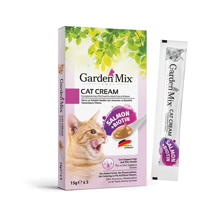 Garden Mix Biyotin ve Somonlu Krema Kedi Ödül Maması 5x15gr