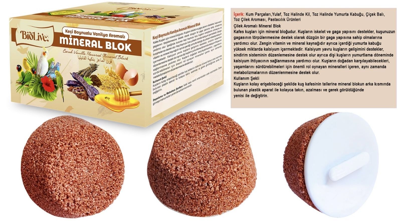 BioLive Keçiboynuzlu Vanilya Aromalı Mineral Blok