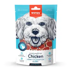 Wanpy Fırınlanmış Soft Gerçek Tavuklu&Somon Balıklı Sushi Köpek Ödülü 100 gr