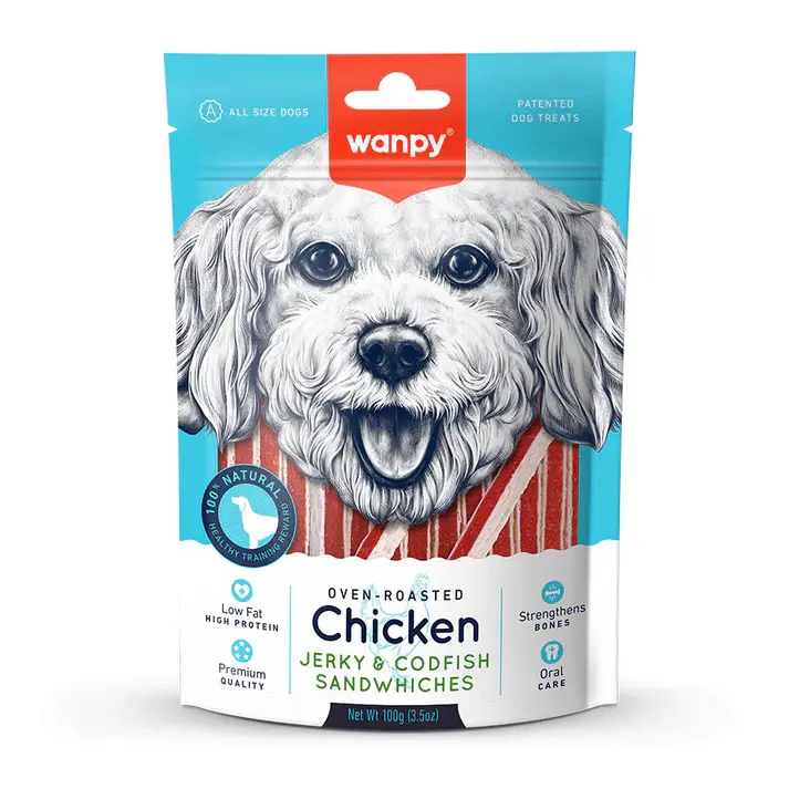 Wanpy Fırınlanmış Tavuklu&Morina Balıklı Köpek Ödülü 100 gr