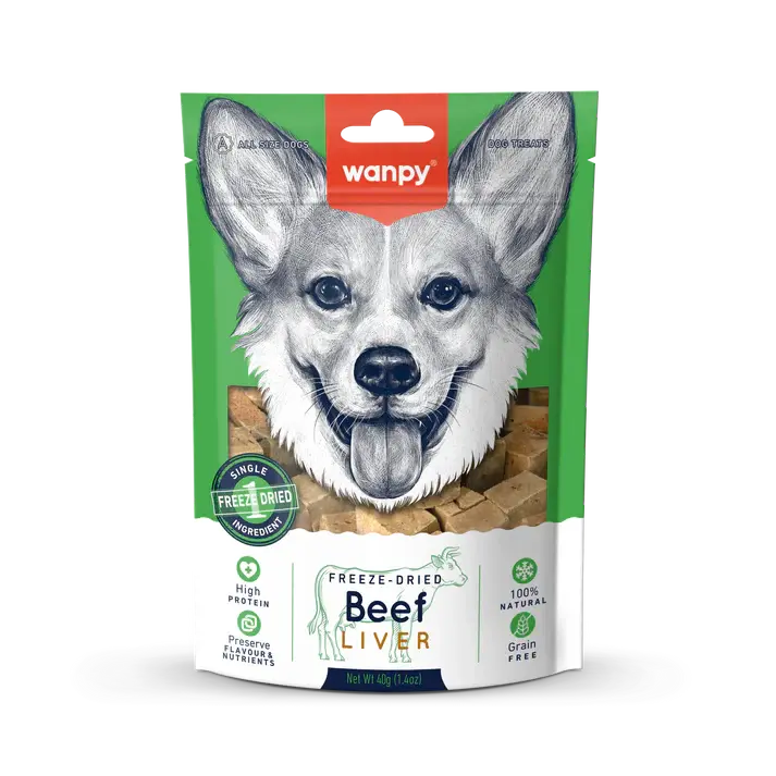Wanpy Freeze-Dried Kurutulmuş %100 Dana Ciğeri Köpek Ödül 40 gr