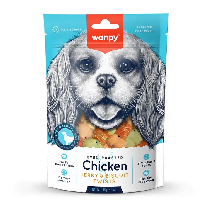 Wanpy Bisküviye Sargılı Gerçek Tavuk Köpek Ödülü 100 gr