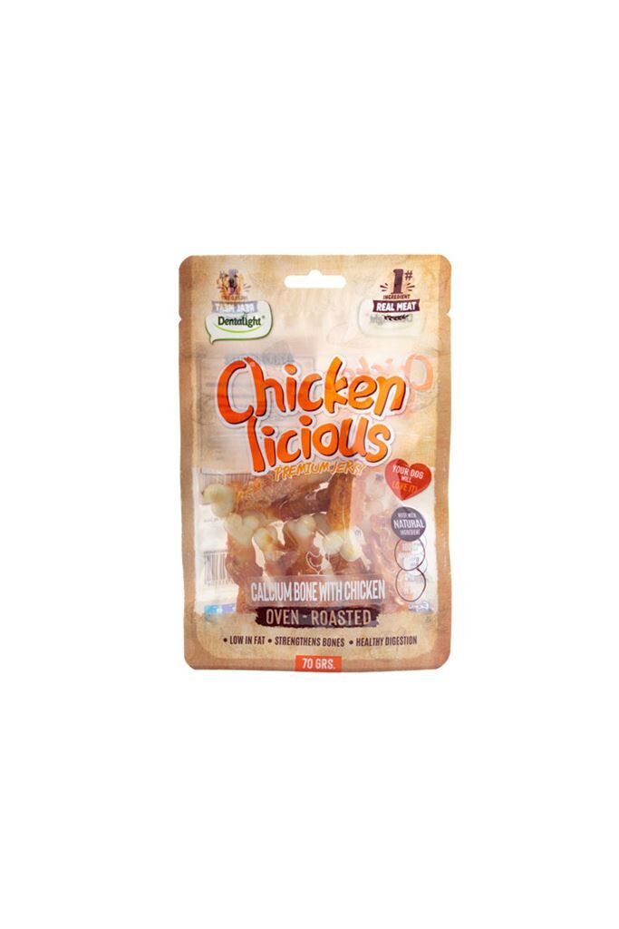 DENTALIGHT CHICKEN CALCIUM BONE WITH CHICKEN 70G