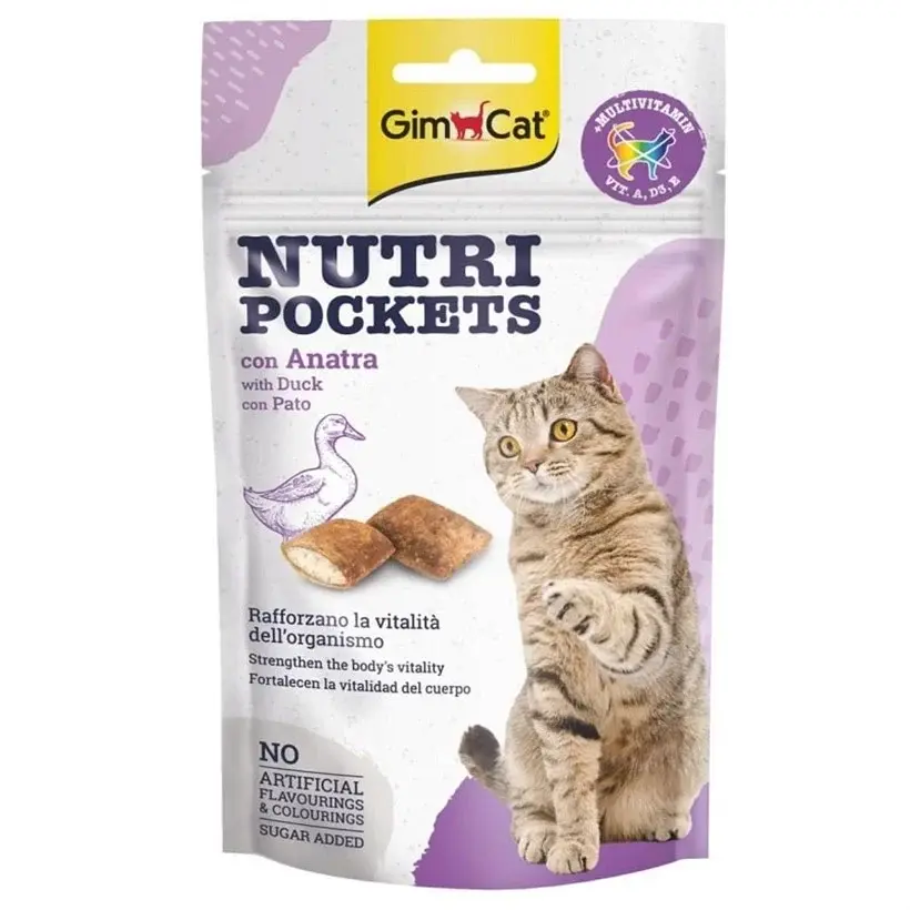 Gimcat Nutripockets Ördek & Multivitamin Kedi Ödülü 60 Gr