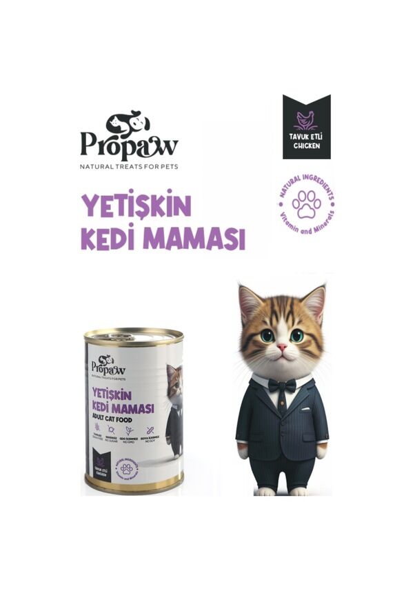 Propaw Tavuk Parça Etli Jöleli Premium Tahılsız Yetişkin Kedi Maması 415 G