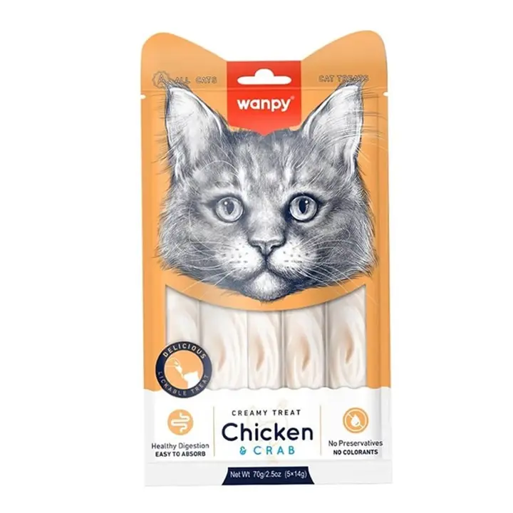 Wanpy Tavuk Yengeç Likit Kedi Ödülü 5x14 gr