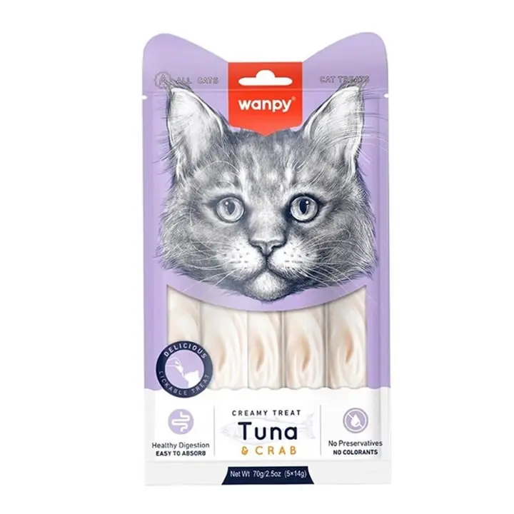 Wanpy Ton Balığı Yengeç Likit Kedi Ödülü 5x14 gr