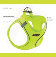 AlfDog Airmesh Göğüs Tasması 3XS (NEON SARI)