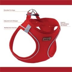 AlfDog Airmesh Göğüs Tasması XS (KIRMIZI)