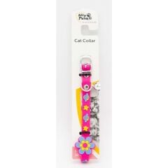 ALLY PAWS ÇİÇEK DESENLİ SİLİKON KEDİ BOYUN TASMASI ZİLLİ-10784