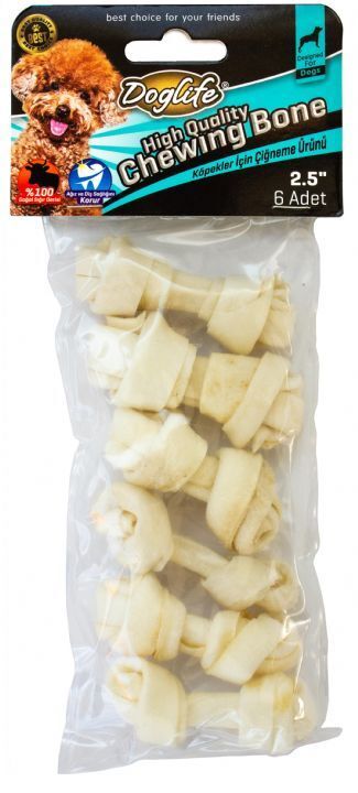 202691-DogLife Düğüm Kemik Beyaz 9-10 Gr. 6'lı