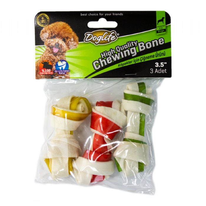 203391-Doglife Düğüm Kemik Renkli 20 Gr. 3'Lü