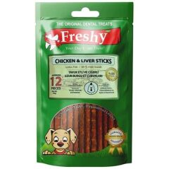 Freshy Dental Tavuk Etli Ciğerli Burgu Çubukları 100 Gr