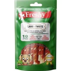 Freshy Lamb Twist Kuzu Etli Burgu Çubuk Köpek Ödülü 10 Adet 12 cm