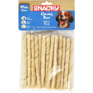 Snacky Beyaz Köpek Burgu Çubuk 15 Li