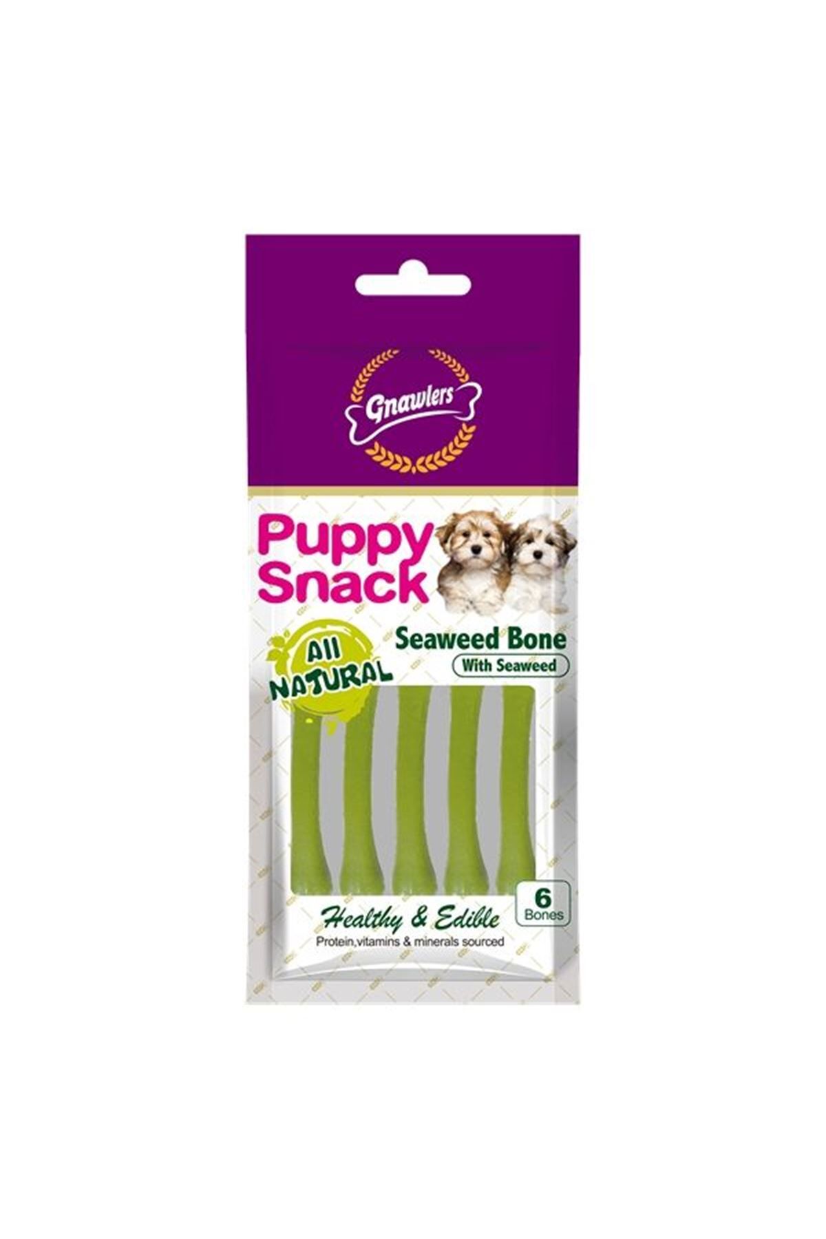 Gnawlers Puppy Seaweed Bone Deniz Yosunlu Yavru Köpek Ödül Kemiği [6'lı]