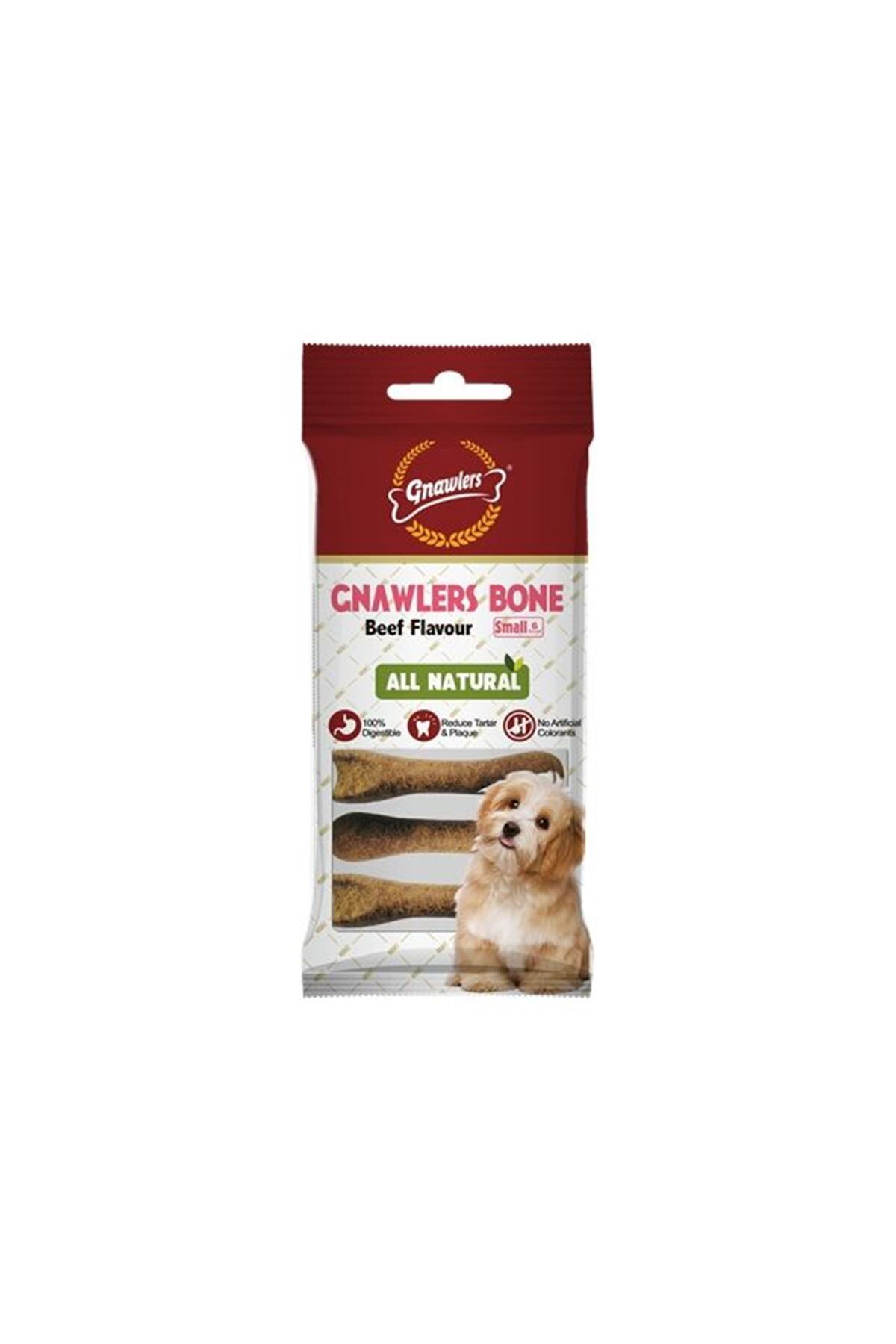 Gnawlers Biftekli Köpek Ödül Kemiği 7.5cm [6'lı] [S]