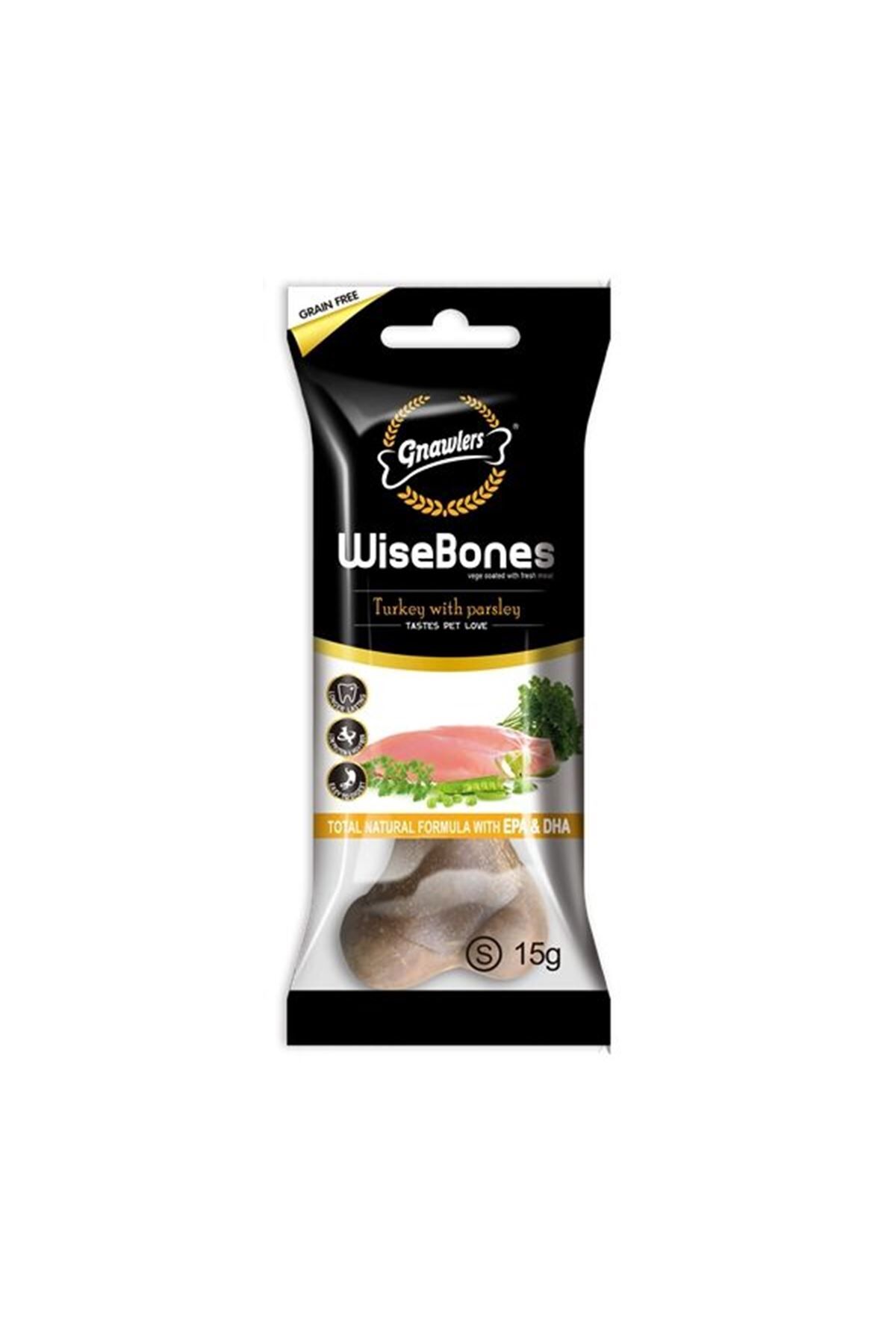 Gnawlers Wise Bone Hindi ve Maydonozlu Köpek Ödül Kemiği 15gr [S]
