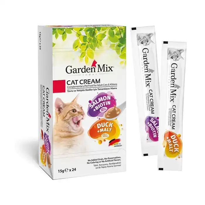 Garden Mix Somonlu ve Ördekli Krema Kedi Ödül Maması 24x15gr