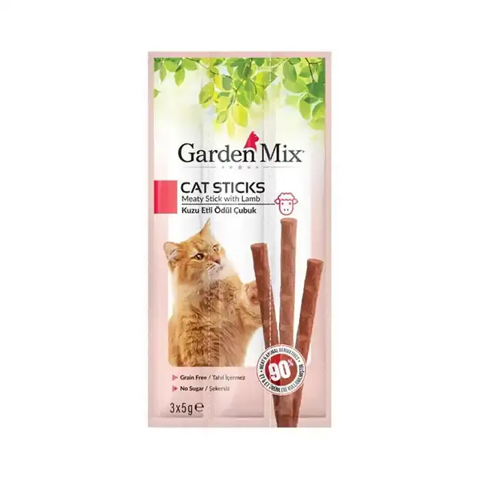 Garden Mix Kuzu Etli Tahılsız Kedi Stick Ödülü 3x5gr