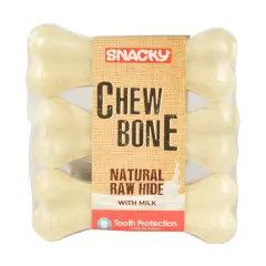 Snacky Natural Press Sütlü Beyaz 10 cm 30 gr 3'lü Çiğneme Kemiği